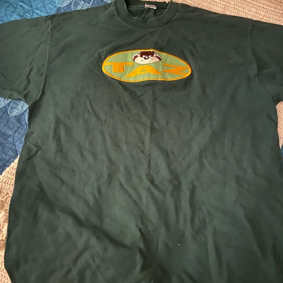 Rare Vintage Taz T Shirt Reflective Iridescent Patch Looney - Picture 2 of 2